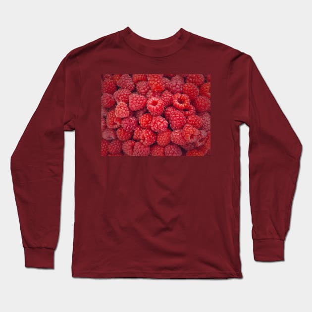 Ripe red raspberry Long Sleeve T-Shirt by psychoshadow